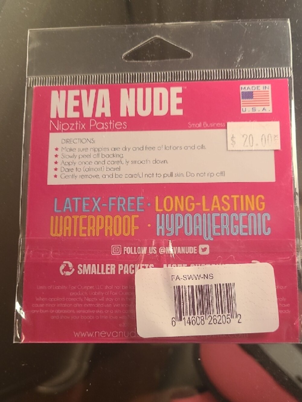 Neva Nude "Caution Slippery When Wet" Novelty Nipzix Pasties - Yellow & Black - Picture 3 of 3